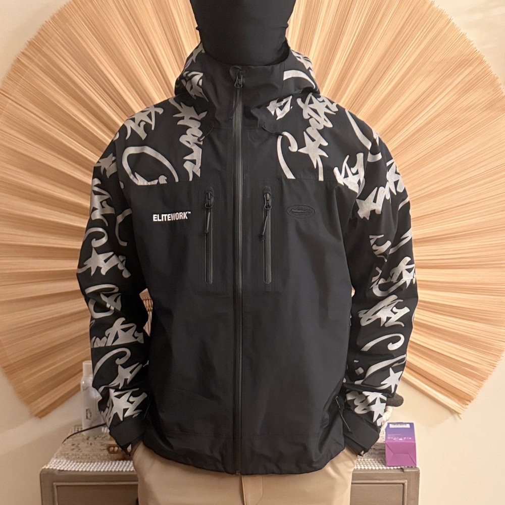 CORTEIZ Men's Black Reflective ELITEWORK Waterproof Shell Jacket - Picture 2 of 6
